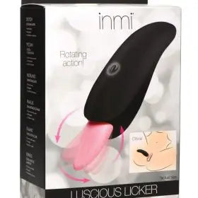 Inmi Luscious Licker 7X – Silicone Licking Tongue Clitoral Stimulator (Black/Pink)