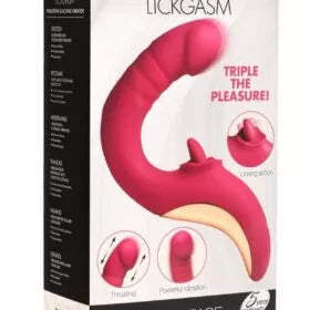 Lickgasm™ Tease & Please – Thrusting + Licking Vibrator (Rechargeable · Pink)