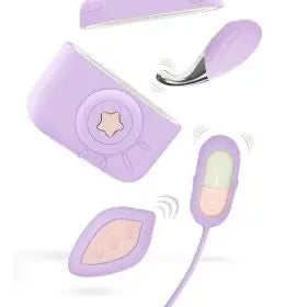 Play With Me – Snapstar™ Rechargeable Vibrator Set with Remote (4-Piece) – Purple