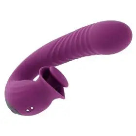 Deep Ecstasy™ – Vibrador Rabbit de Silicona Premium con Empuje y Estimulador Clitorial (Recargable)