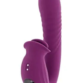 Deep Ecstasy™ – Vibrador Rabbit de Silicona Premium con Empuje y Estimulador Clitorial (Recargable)